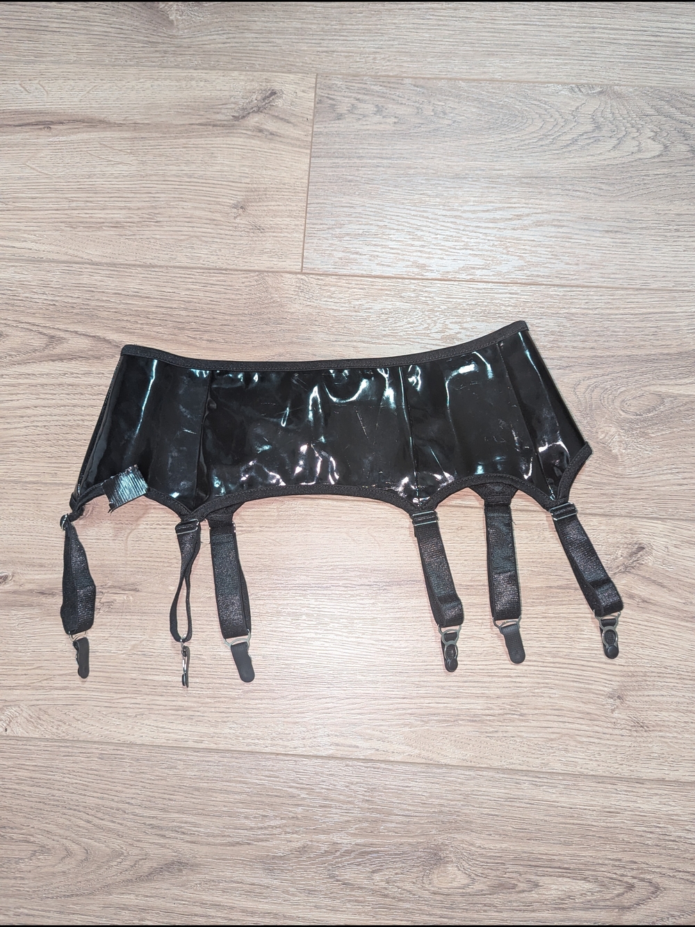 Black Garter Belt - Shiny Finish